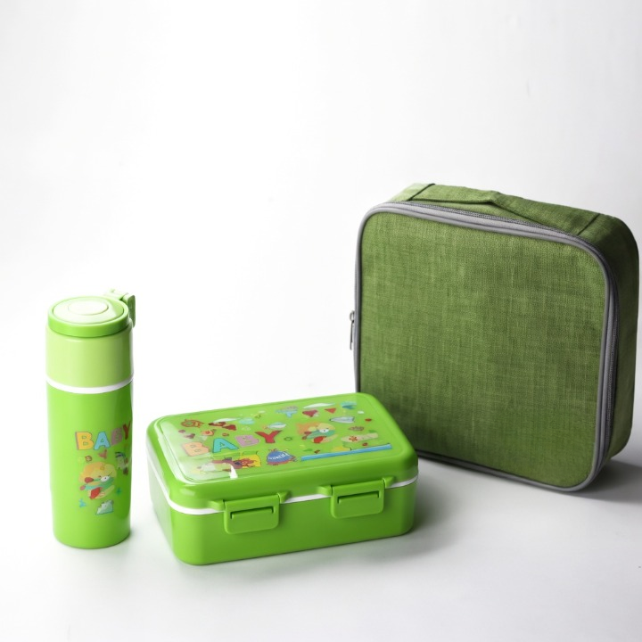 Sac à repas pratique avec boîte alimentaire et bouteille assortie