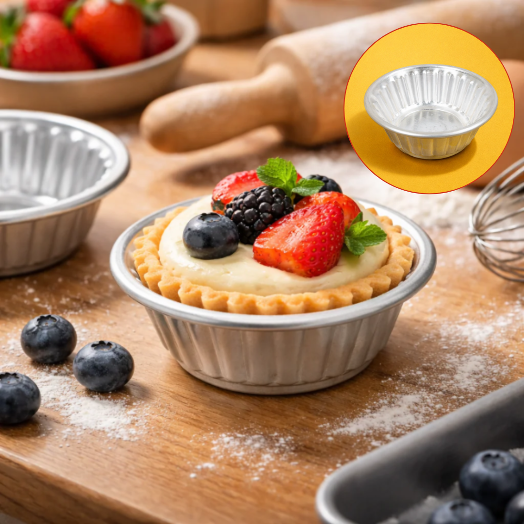 Ensemble de 10 moules réutilisables pour muffins, biscuits et petites tartes en aluminium