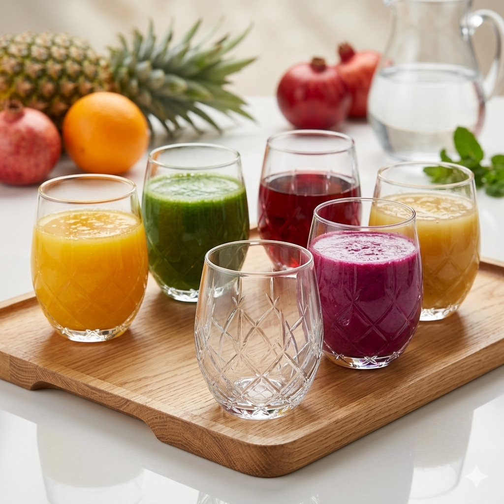 Ensemble raffiné de 6 verres à boisson en verre transparent