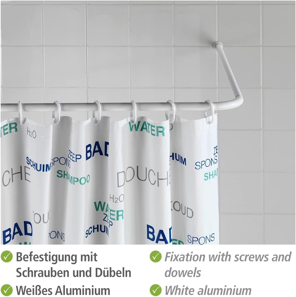 Barre De Douche D'angle Pour Rideau De Douche