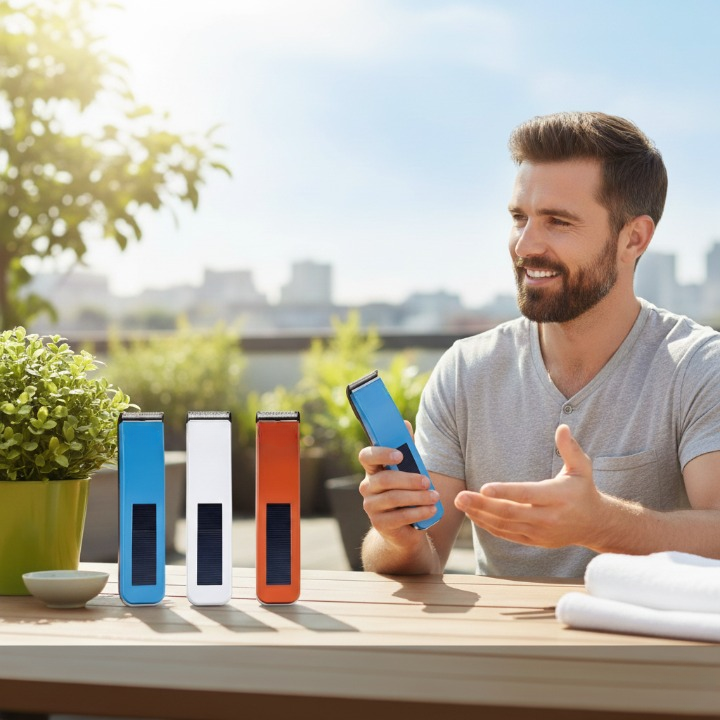 Tondeuse professionnelle rechargeable à l’énergie solaire pour cheveux (colleur aléatoire)