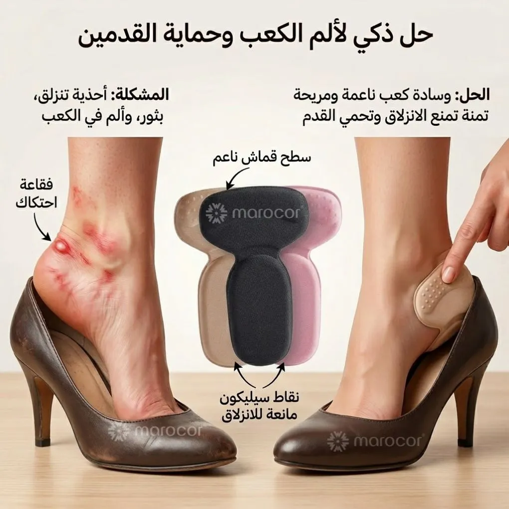 Coussinets de talons ultra-doux : protection et anti-glisse renforcés.