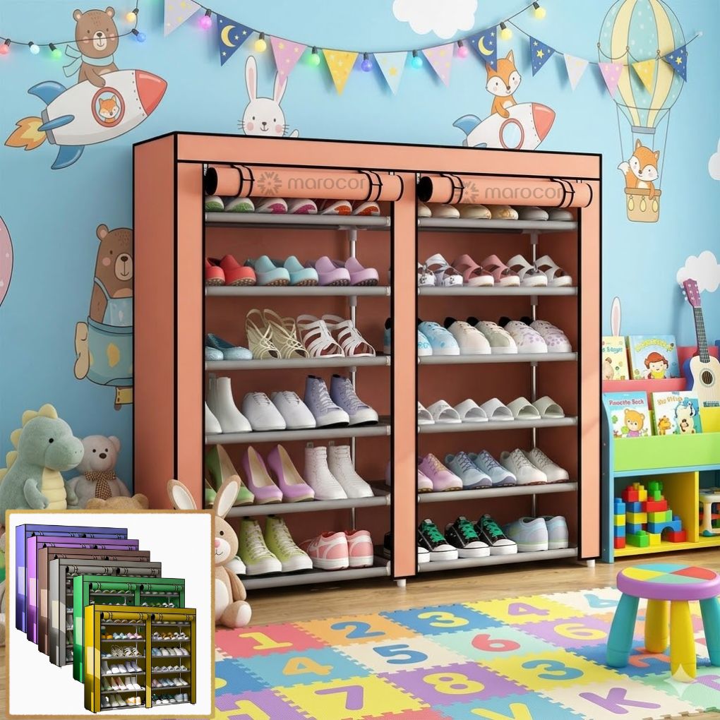 Range-chaussures moderne avec housse en tissu zippée - Protège vos chaussures de la poussière et des rayons UV