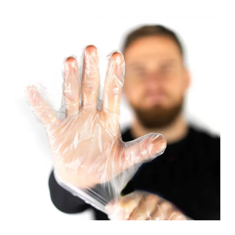 Lot de 100 gants en plastique jetables transparents Polyéthylène Grands