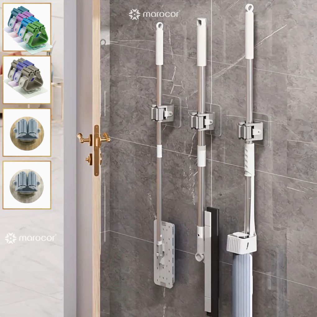(lot de 1) Support mural simple pour balai et serpillière, organisateur pour cuisine, salle de bain, garage et jardin