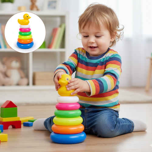 Jouet anneaux empilables colorés pour bébé et enfant