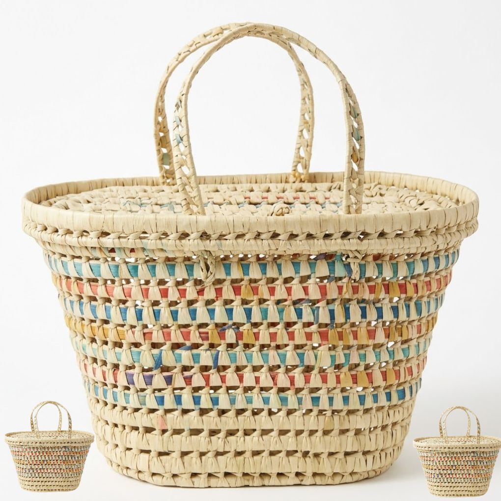 Panier de Marché Tissé Artisanal