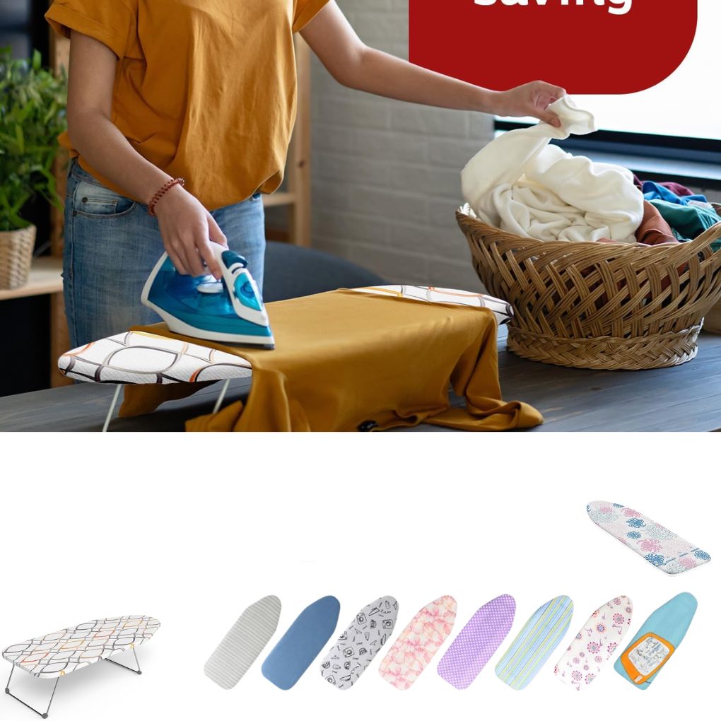 Mini table à repasser compacte Tissu résistant à la chaleur - Planche à repasser en tôle perméable à la vapeur