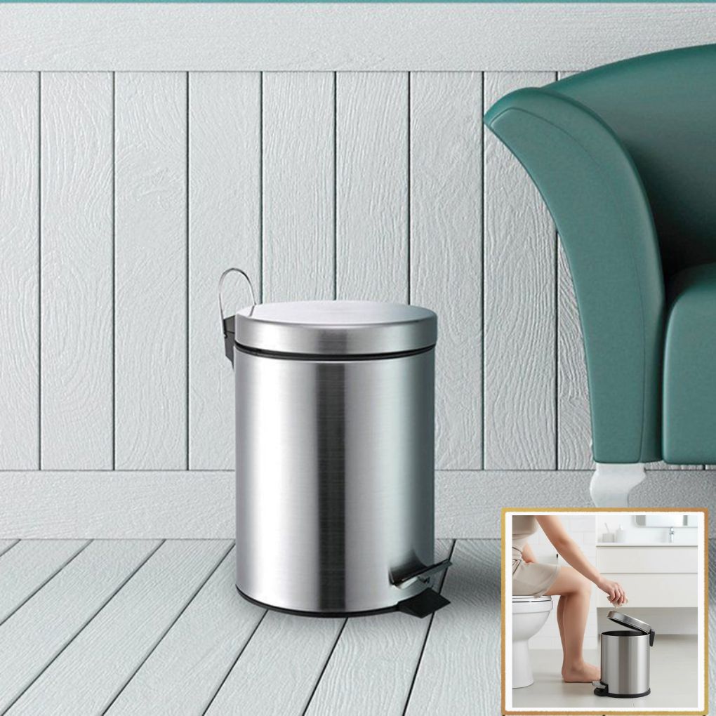 3 Litre Poubelle à Pédale Design en Acier Inoxydable – Alliez Esthétique et Hygiène au Quotidien