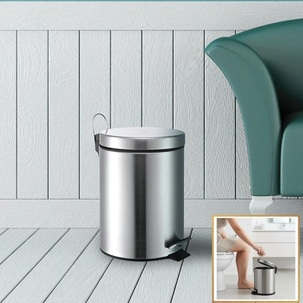 3 Litre Poubelle à Pédale Design en Acier Inoxydable – Alliez Esthétique et Hygiène au Quotidien