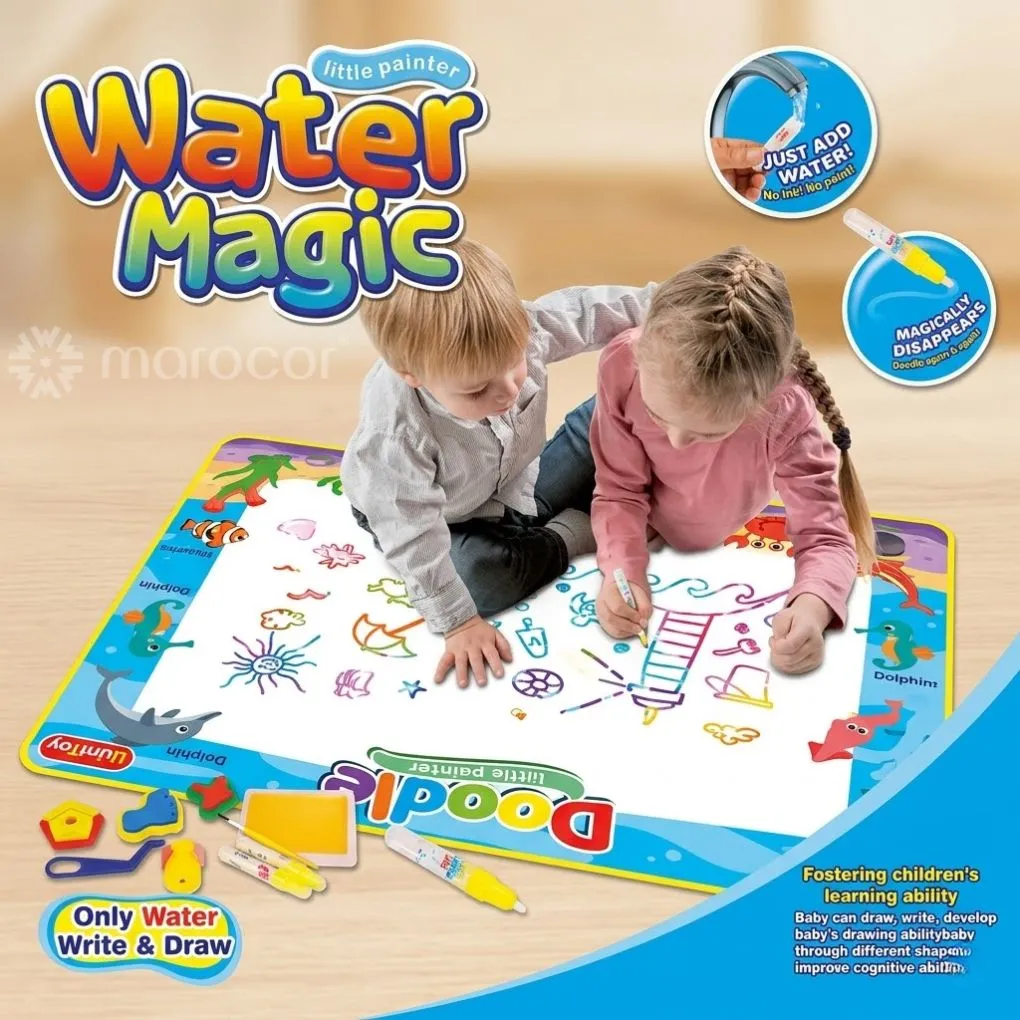 Grand Tapis de Dessin à l'Eau Magique pour Enfants - Loisir Créatif Éducatif et Réutilisable Sans Tache