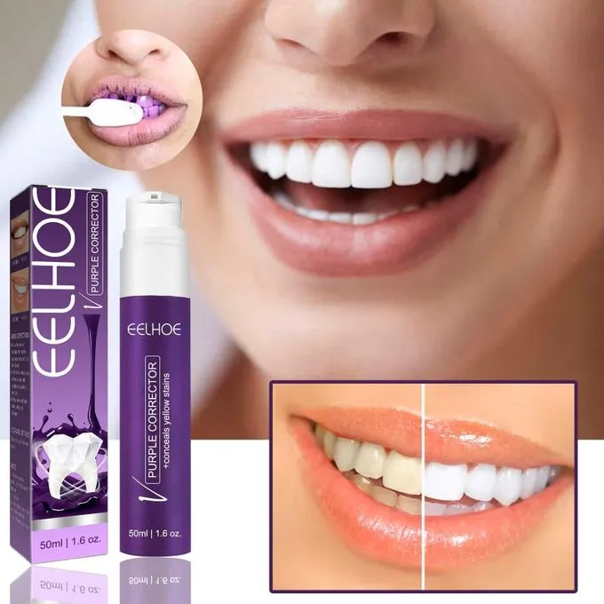 Dentifrice violet blanchissant correcteur de couleur pour dents éclatantes
