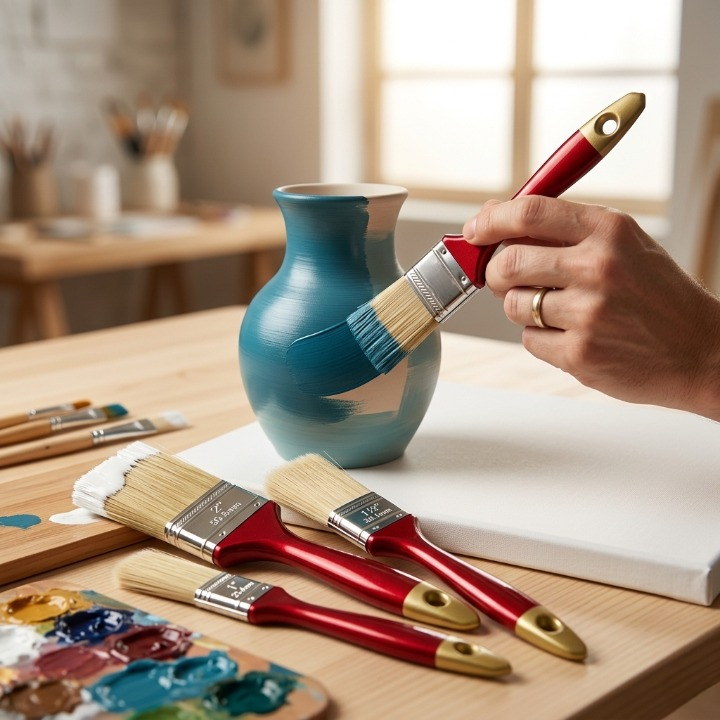 Lot de 3 pinceaux de peinture pour travaux de finition et décoration