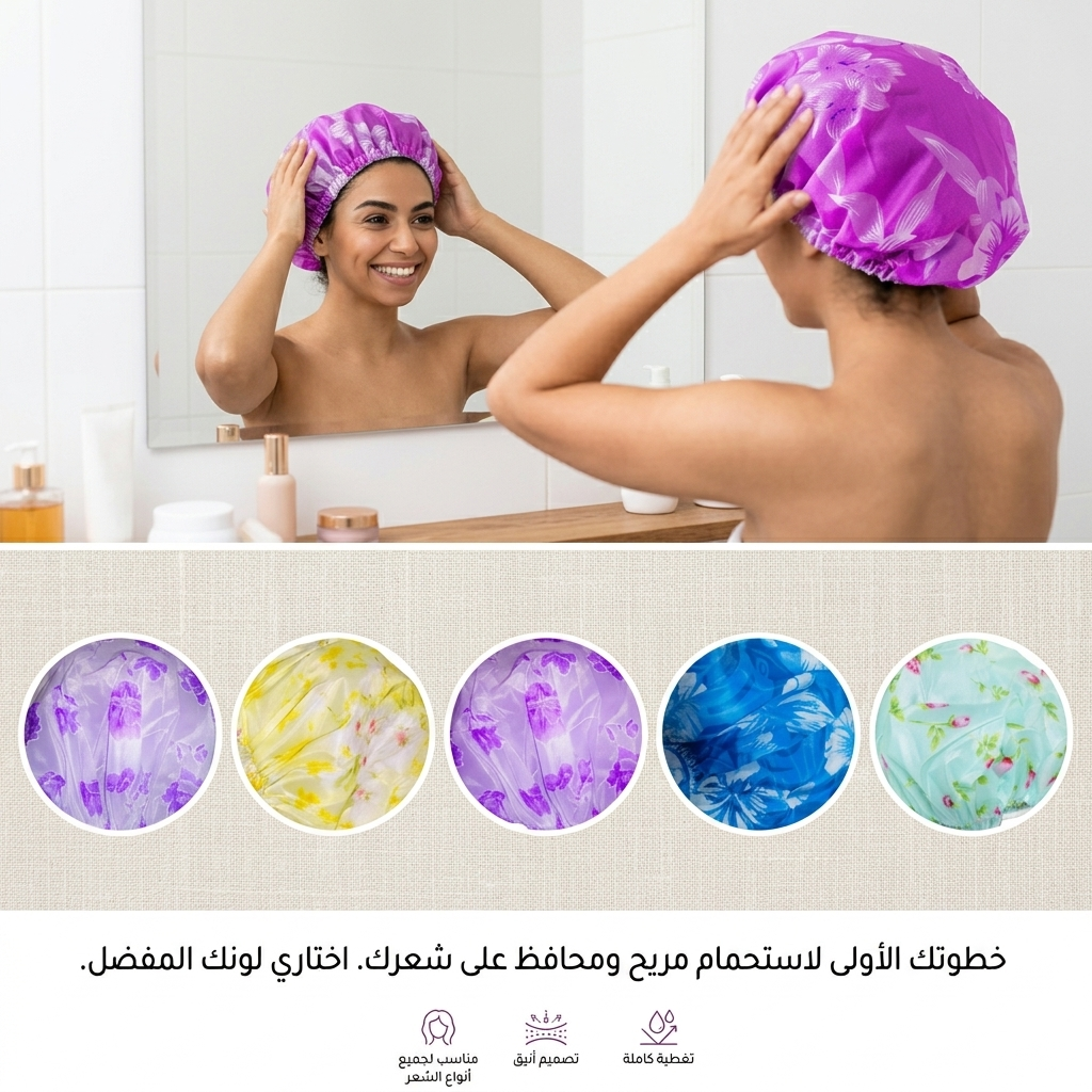 Bonnet de douche réutilisable imperméable élastique pour protection capillaire (couleur désigne aléatoire)