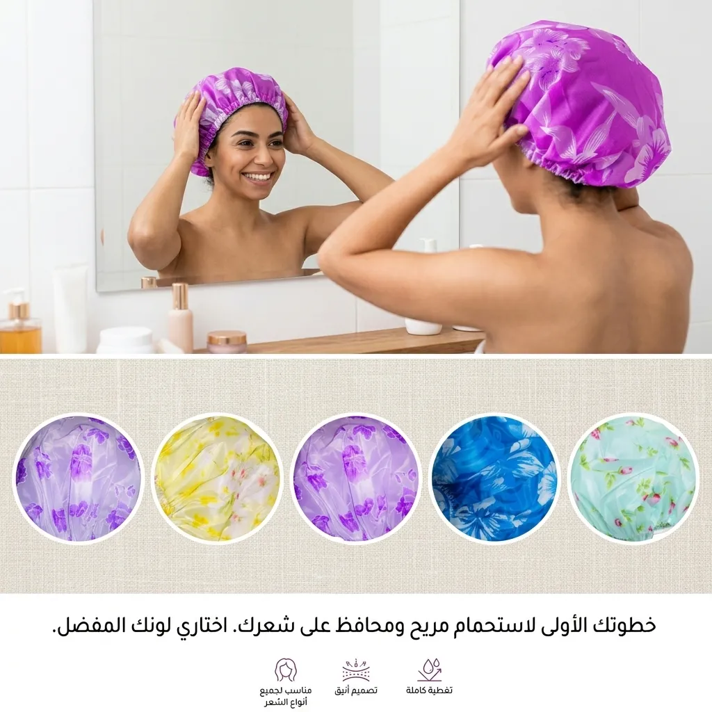 Bonnet de douche réutilisable imperméable élastique pour protection capillaire (couleur désigne aléatoire)