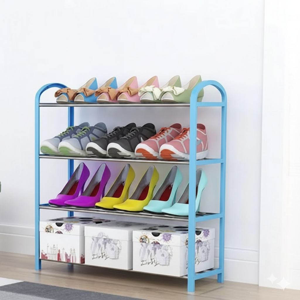 Étagère de rangement à 4 niveaux pour organisation pratique et élégante