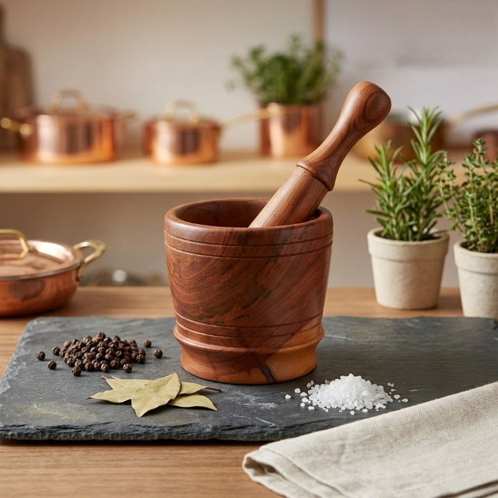 Mortier artisanal traditionnel fait main au parfum de thuya