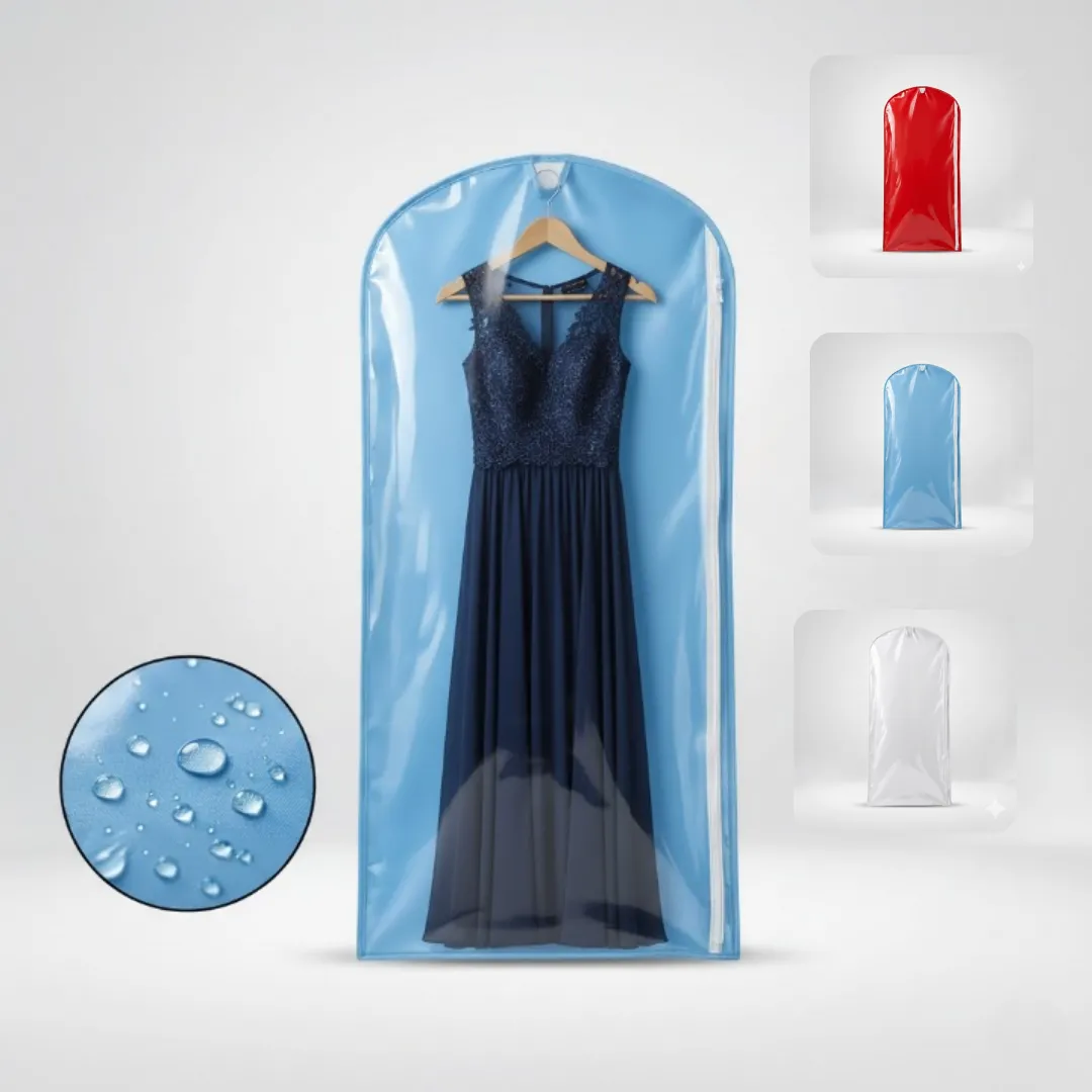 Housse de vêtements transparente bleue haute qualité pour protection et rangement (couleur aléatoire)