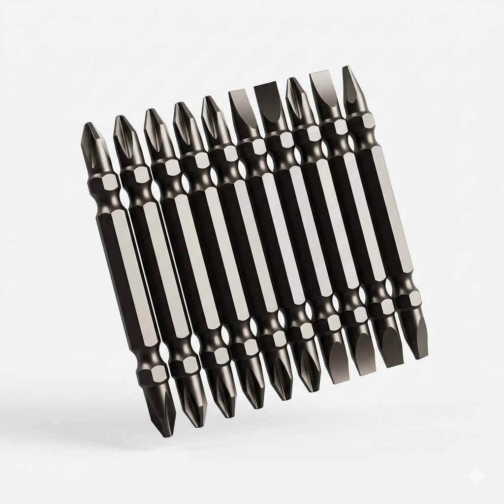 Lot de 10 embouts de tournevis double extrémité PZ2 / SL6 à tige hexagonale