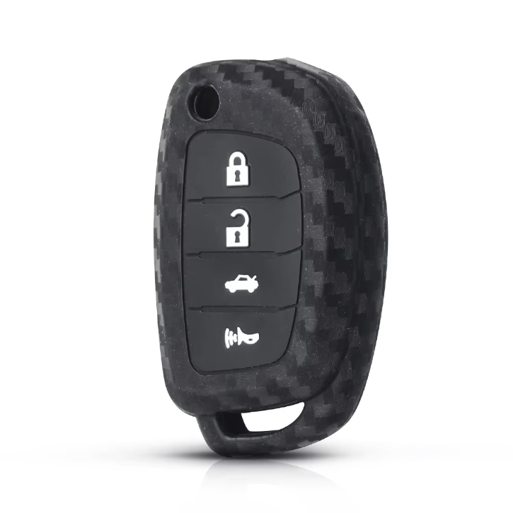 Porte-clés voiture en silicone 4 boutons compatible Hyundai
