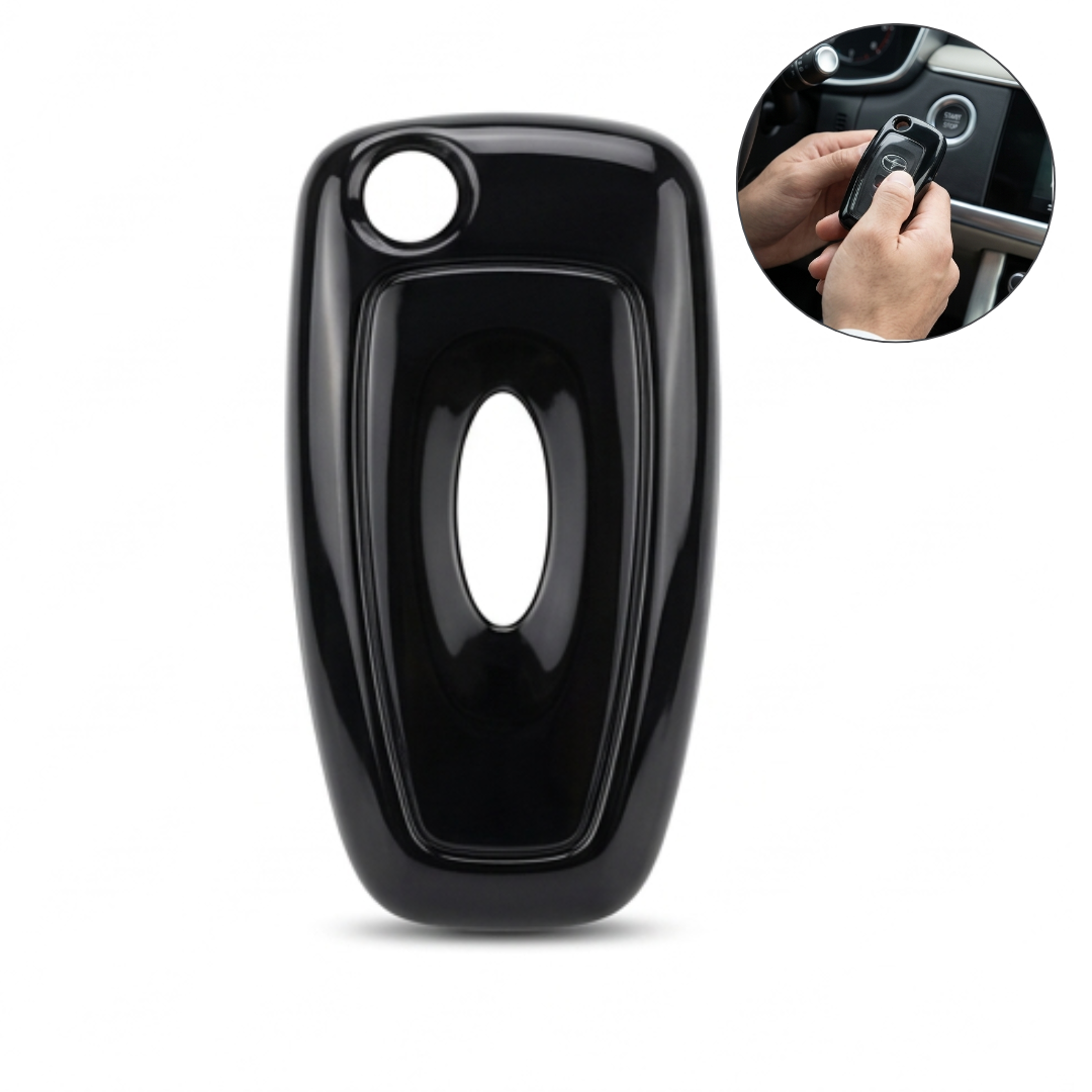 Coque de protection brillante noire pour clé de voiture compatible Hyundai/Kia