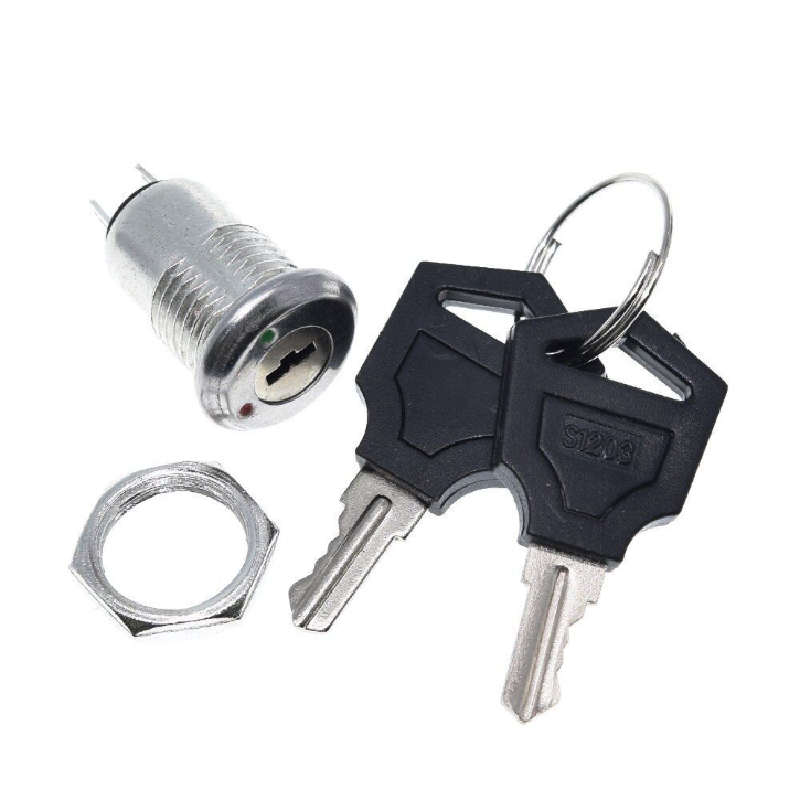Verrou à clé avec interrupteur de sécurité en acier inoxydable 2 broches marche/arrêt
