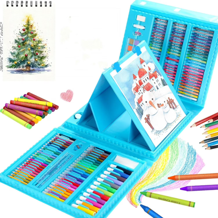 Coffret de dessin et peinture de luxe 208 pièces pour enfants et adolescents