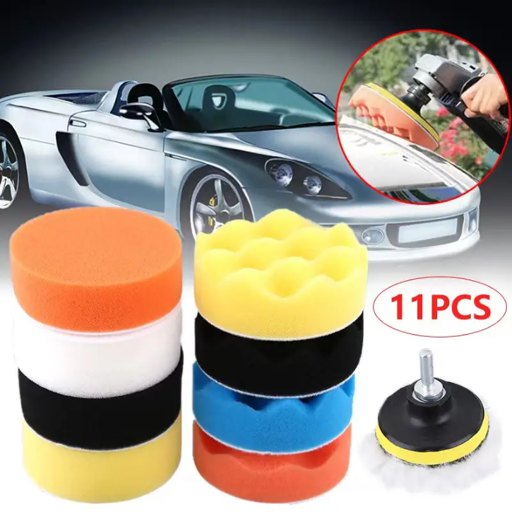 Kit de 11 éponges de polissage pour voiture