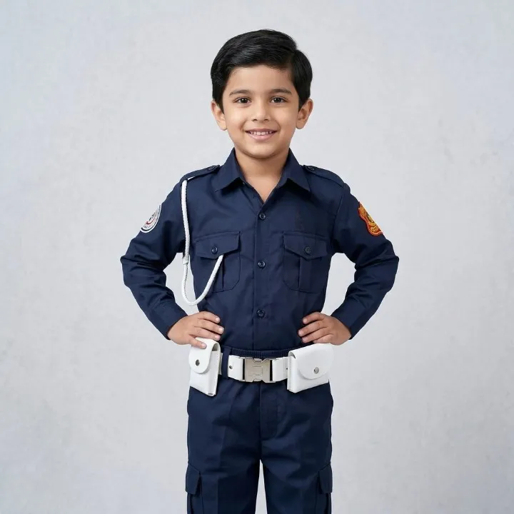 Costume de déguisement policier avec capuche pour jeux et fêtes