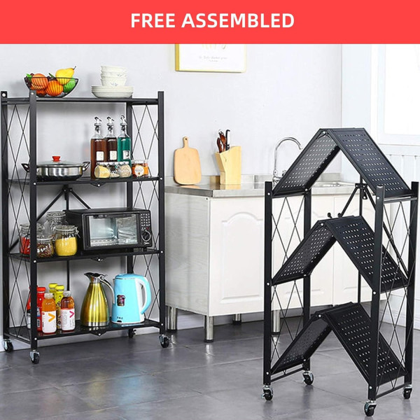 Étagères de rangement pliantes multifonctionnelles en métal 4 à couches