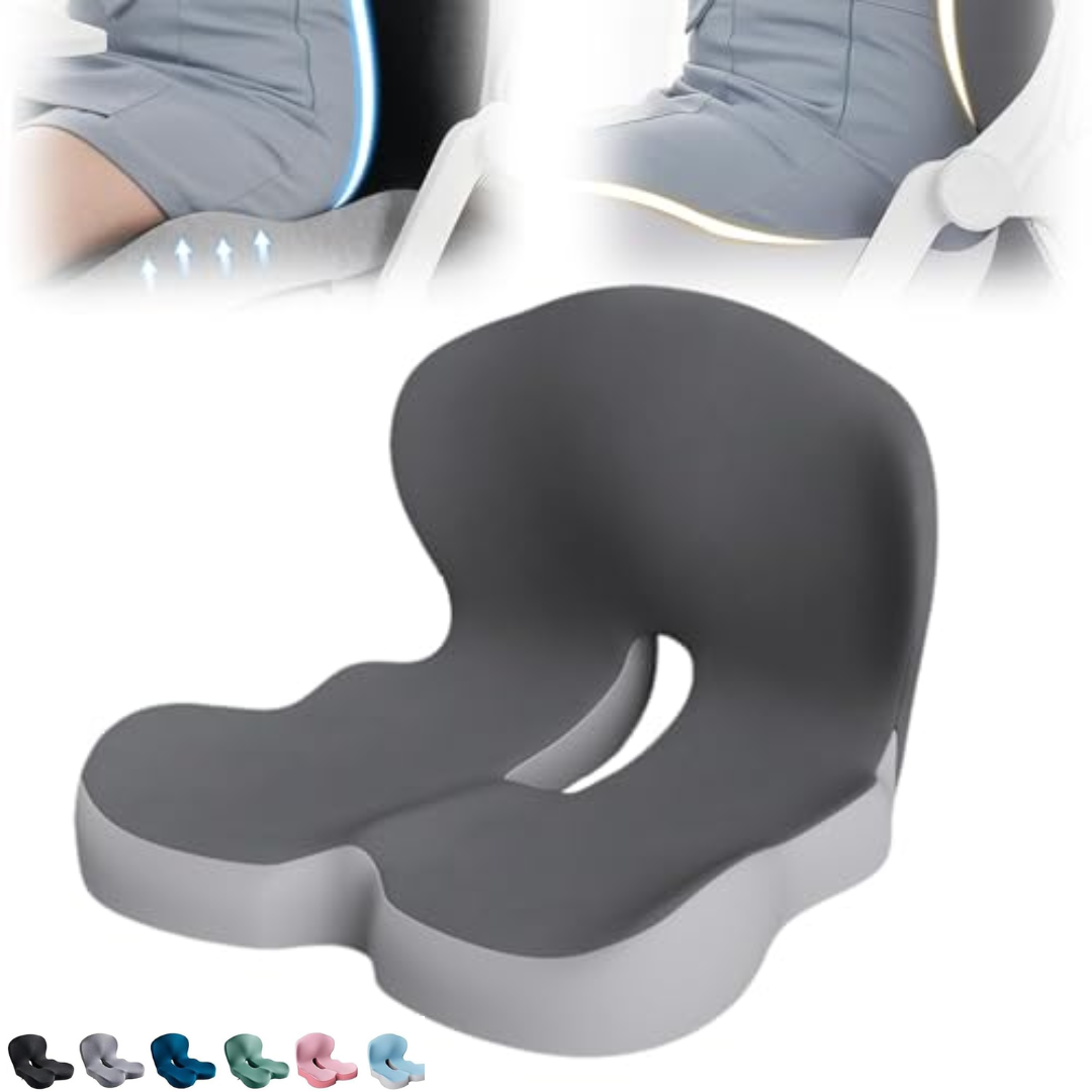 Celinva Coussin orthopédique, coussin de siège pour chauffeur de camion, forme L intégrée, avec support lombaire pour voiture et bureau