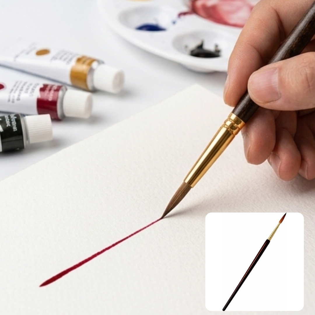 Pinceau de Peinture à Manche en Bois – 1 Pièce pour Travaux de Précision