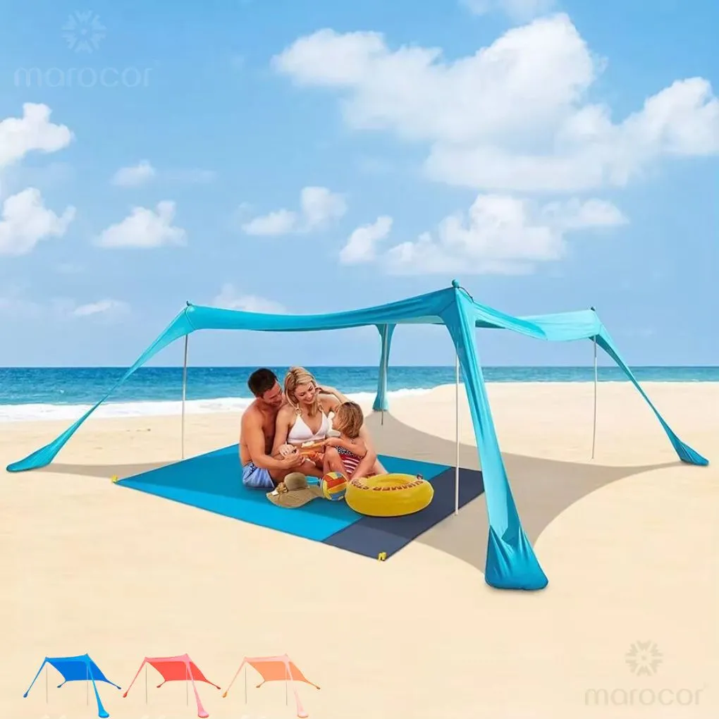 Baldaquin Abri de Plage Portable Anti-UV pour Famille - Montage Facile Tente