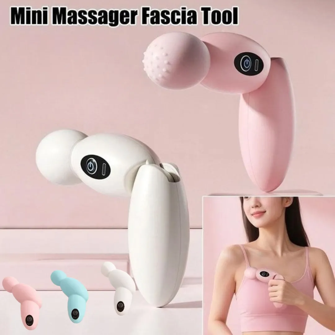 Masseur électrique double tête en silicone avec chaleur et vibrations (couleur aléatoire)