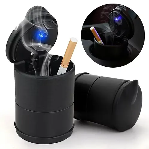 Cendrier de voiture LED lumineux avec format porte-gobelet universel