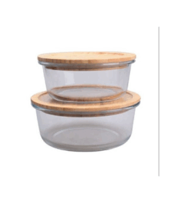 2 boîtes de conservation des aliments en verre avec couvercle