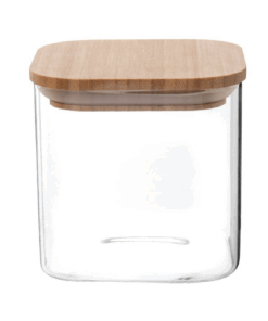 Pot en verre avec couvercles en bambou